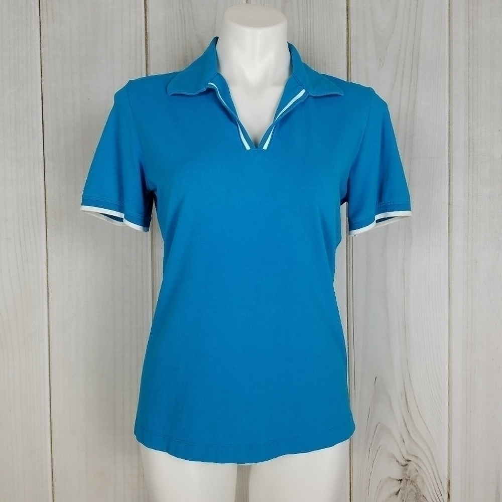 EP Pro Golf Blue V Neck Top